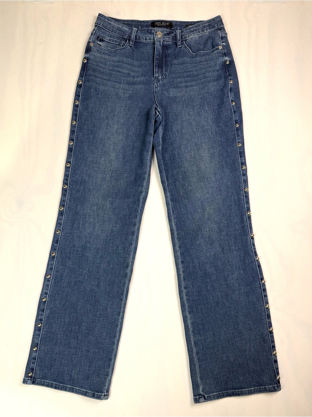 Judy Blue Size 29 High Rise Studded Straight Leg Jeans Dark Wash